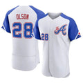 tores A.Braves #28 Matt Olson Player White Authentic City Connect Stitched Jerseys