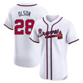 tores A.Braves #28 Matt Olson Player White Elite Home Stitched Jerseys