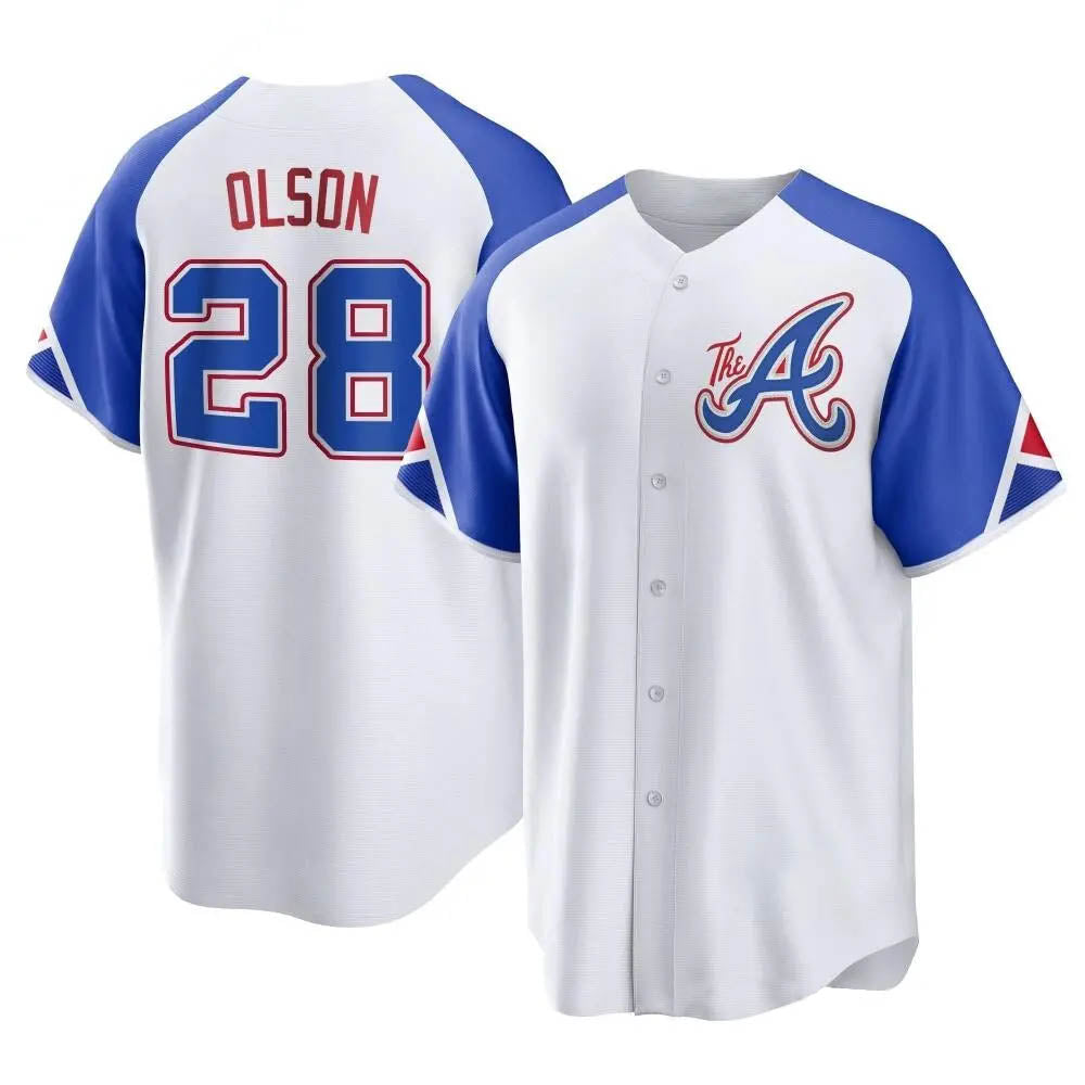 tores A.Braves #28 Matt Olson Player White Replica City Connect Stitched Jerseys