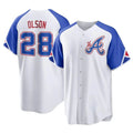 tores A.Braves #28 Matt Olson Player White Replica City Connect Stitched Jerseys