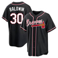 tores A.Braves #30 Drake Baldwin player Black Replica Fashion Out Stitched Jerseys