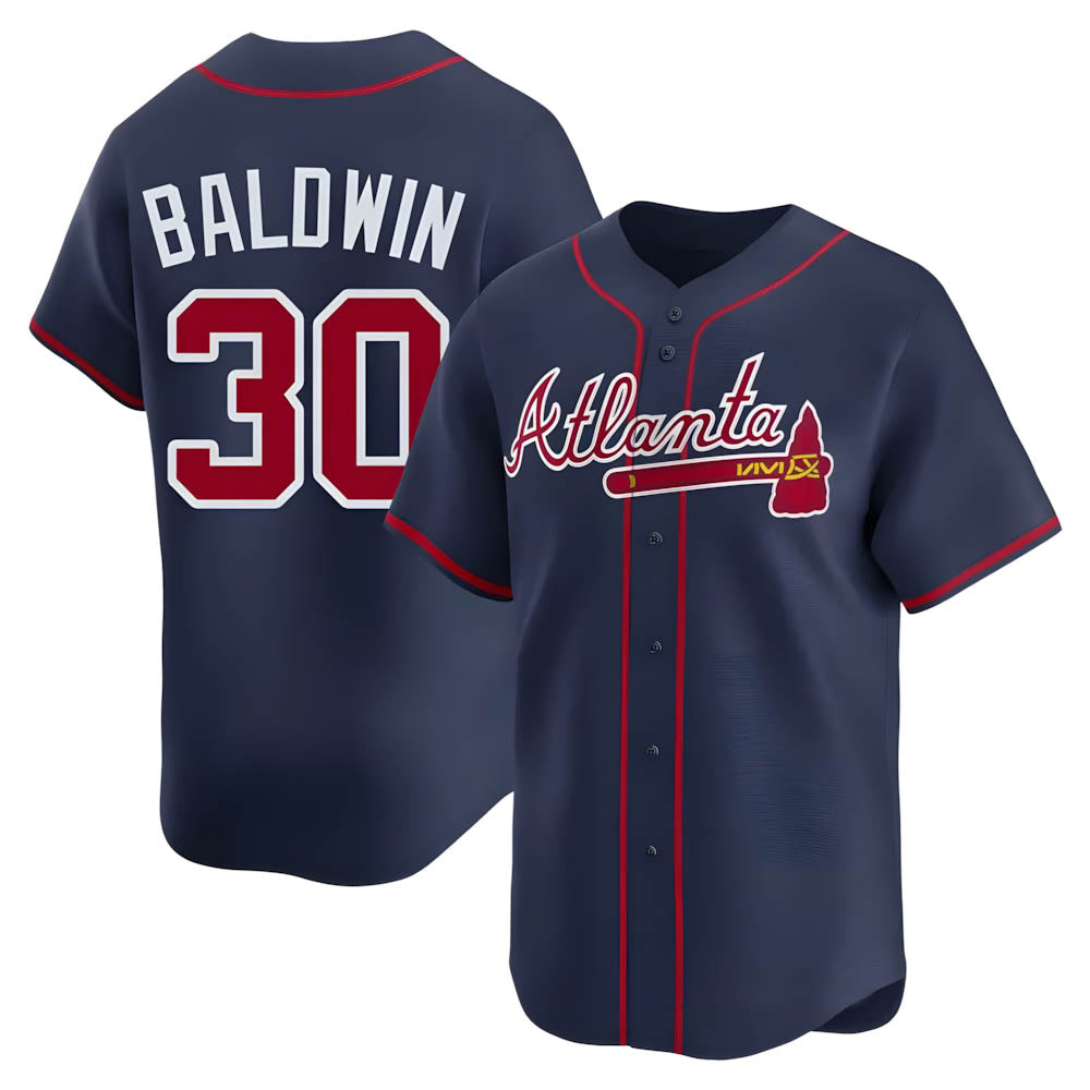 tores A.Braves #30 Drake Baldwin player Navy Limited Alternate Stitched Jerseys