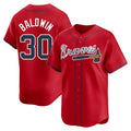 tores A.Braves #30 Drake Baldwin player Red Limited Alternate Stitched Jerseys