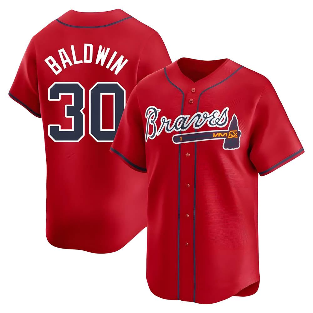 tores A.Braves #30 Drake Baldwin player Red Limited Alternate Stitched Jerseys