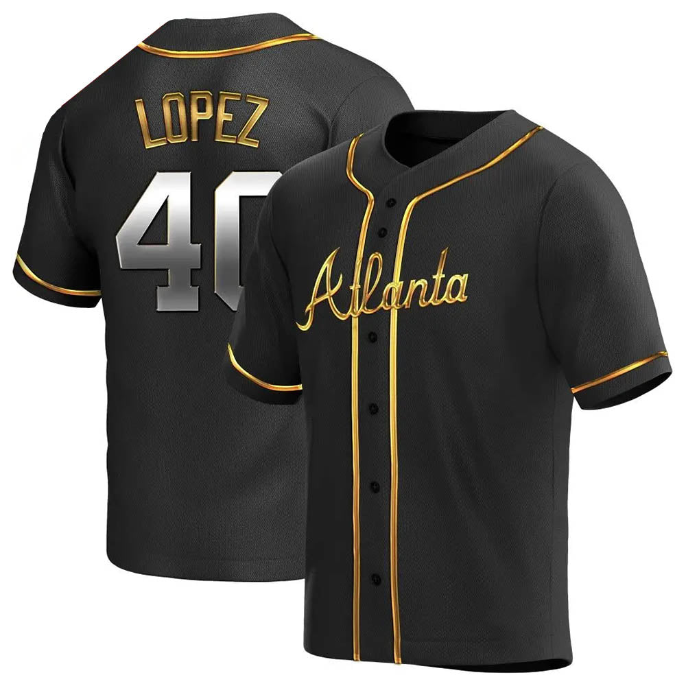 tores A.Braves #40 Reynaldo Lopez player Black & Gold Replica en Alternate Stitched Jerseys