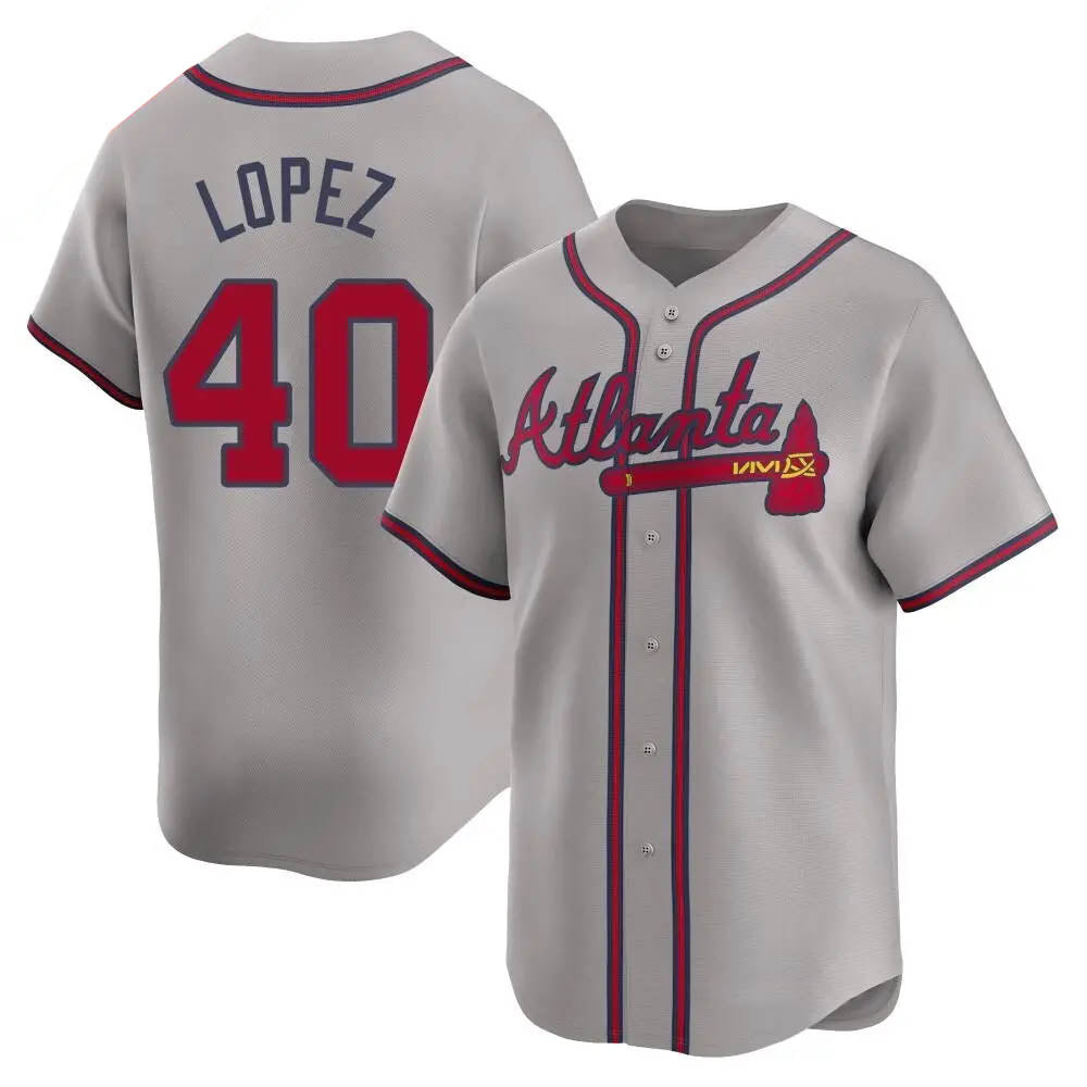 tores A.Braves #40 Reynaldo Lopez player Gray Limited Away Stitched Jerseys