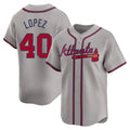 tores A.Braves #40 Reynaldo Lopez player Gray Limited Away Stitched Jerseys