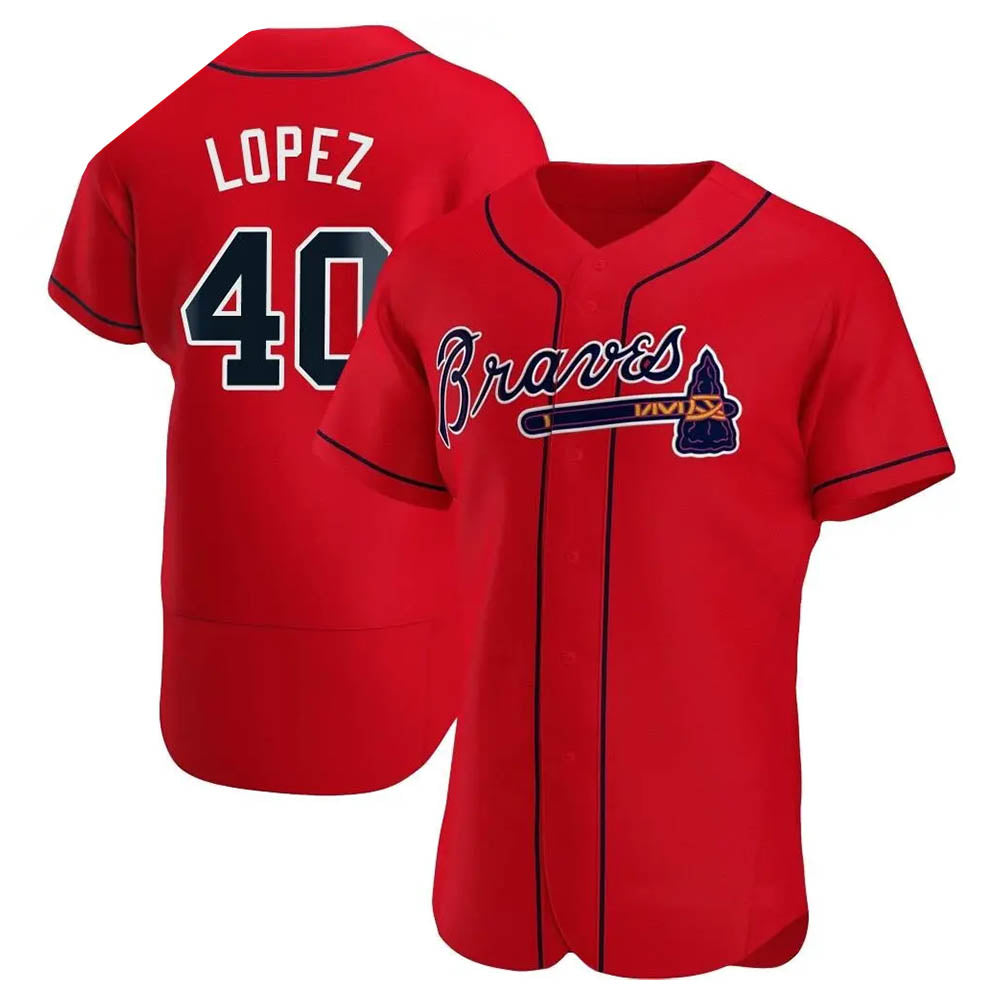 tores A.Braves #40 Reynaldo Lopez player Red Authentic Alternate Stitched Jerseys