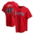 tores A.Braves #40 Reynaldo Lopez player Red Replica Alternate Stitched Jerseys