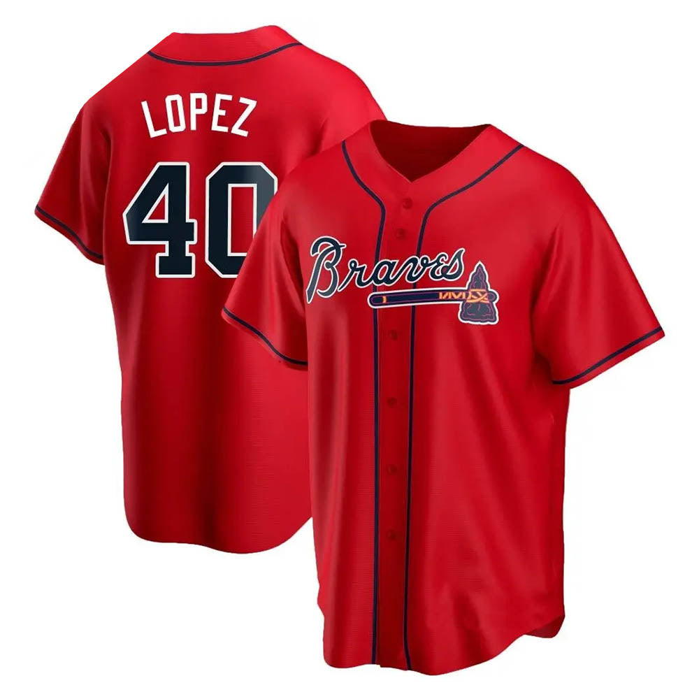 tores A.Braves #40 Reynaldo Lopez player Red Replica Alternate Stitched Jerseys
