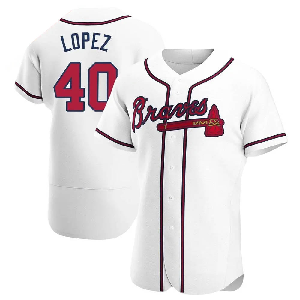 tores A.Braves #40 Reynaldo Lopez player White Authentic Home Stitched Jerseys