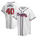 tores A.Braves #40 Reynaldo Lopez player White Replica Home Stitched Jerseys