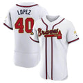 tores A.Braves #40 Reynaldo Lopez player White&Gold Authentic Program Stitched Jerseys