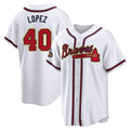 tores A.Braves #40 Reynaldo Lopez player White&Gold Replica Program Stitched Jerseys