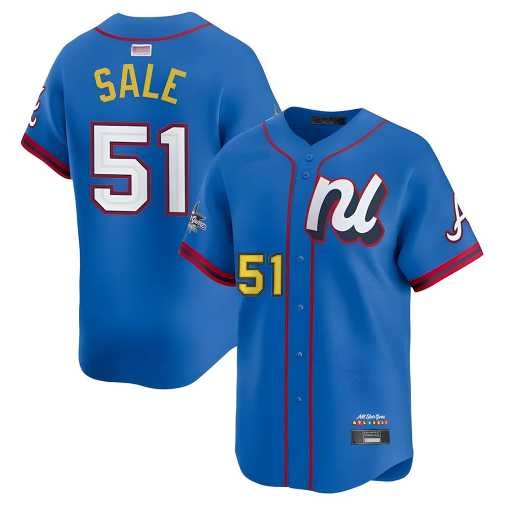 tores A.Braves #51 Chris Sale Player Blue National League Limited Stitched Jerseys