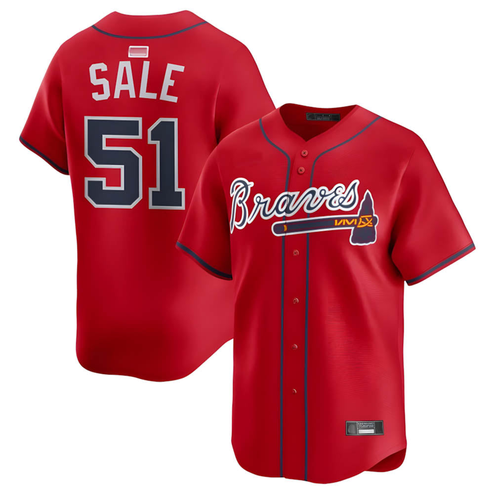 tores A.Braves #51 Chris Sale Player Red Alternate Limited Stitched Jerseys