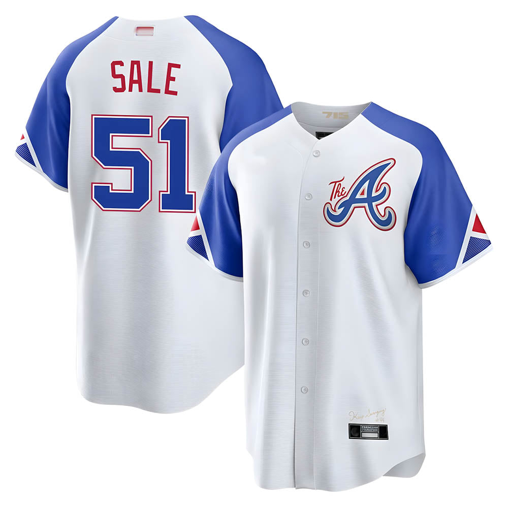 tores A.Braves #51 Chris Sale Player White City Connect Limited Stitched Jerseys