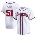 tores A.Braves #51 Chris Sale Player White Limited Home Stitched Jerseys