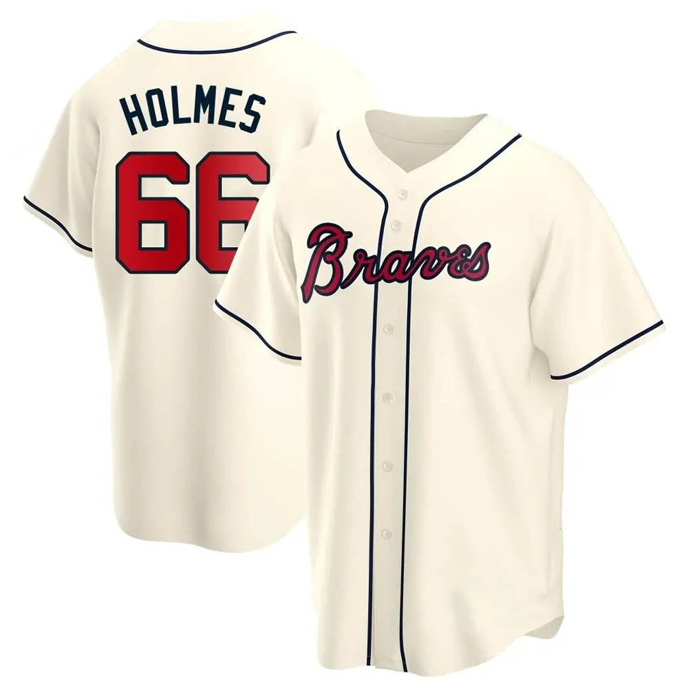tores A.Braves #66 Grant Holmes Player Cream Replica Alternate Stitched Jerseys