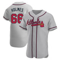 tores A.Braves #66 Grant Holmes Player Gray Authentic Road Stitched Jerseys