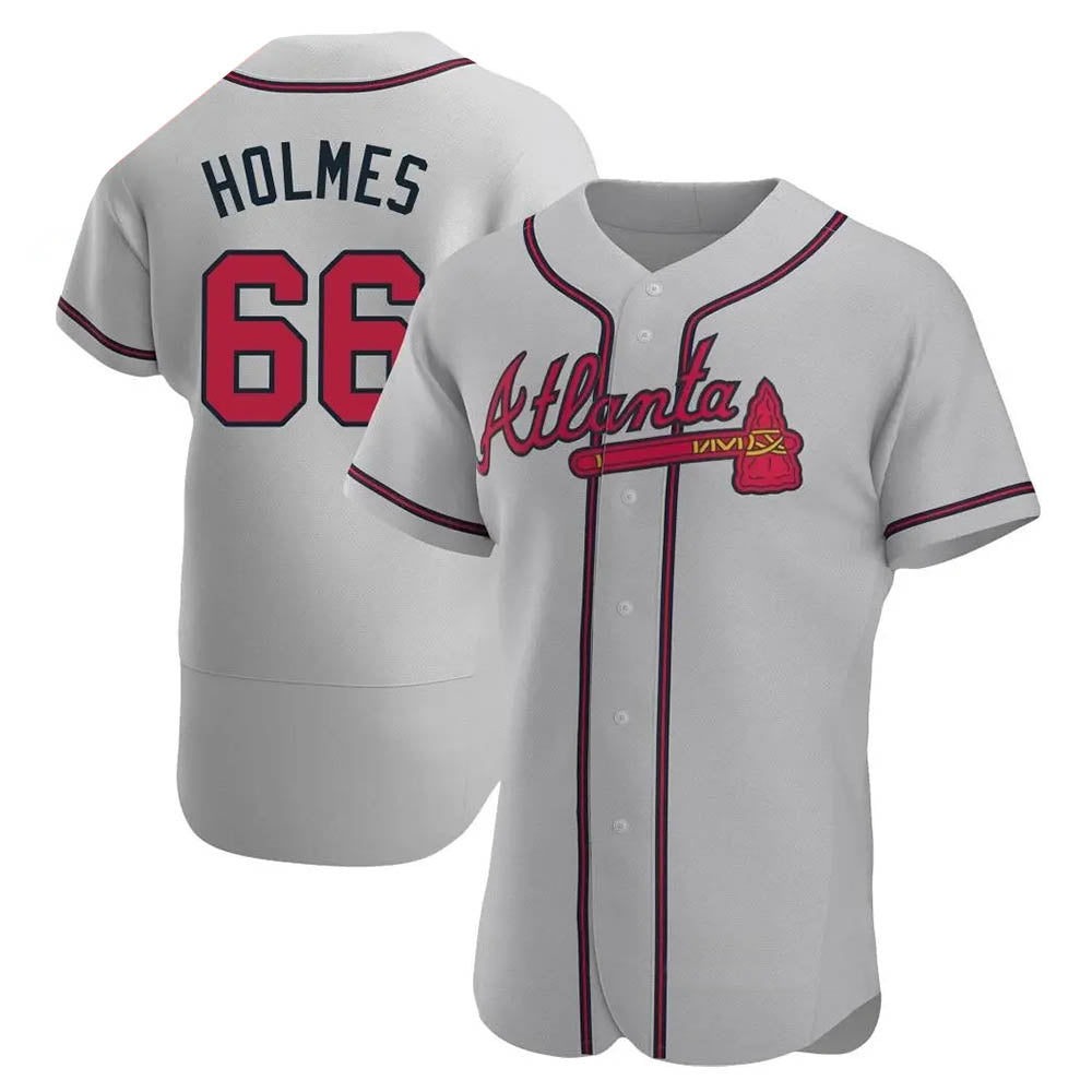 tores A.Braves #66 Grant Holmes Player Gray Authentic Road Stitched Jerseys