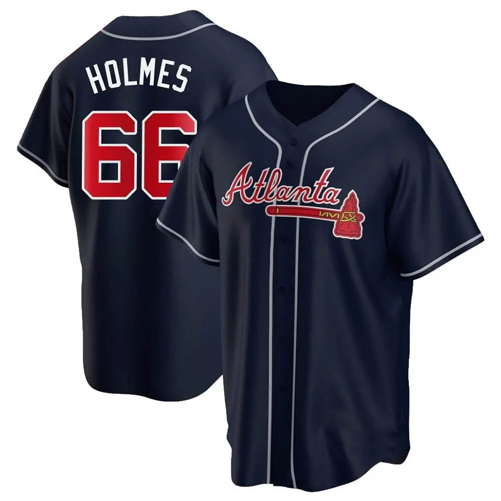 tores A.Braves #66 Grant Holmes Player Navy Replica Alternate Stitched Jerseys