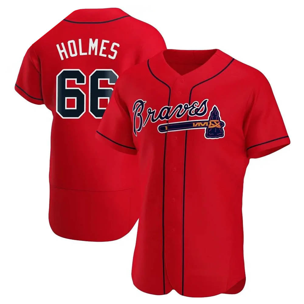 tores A.Braves #66 Grant Holmes Player Red Authentic Alternate Stitched Jerseys