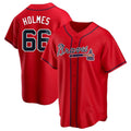 tores A.Braves #66 Grant Holmes Player Red Replica Alternate Stitched Jerseys