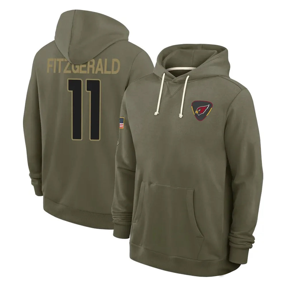 tores A.Cardinals #11 Larry Fitzgerald Player Olive Salute to Service Hoodies Stitched Jerseys