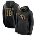 tores A.Cardinals #18 Marvin Harrison Jr. Player Black Salute to Service Hoodies  Stitched Jerseys