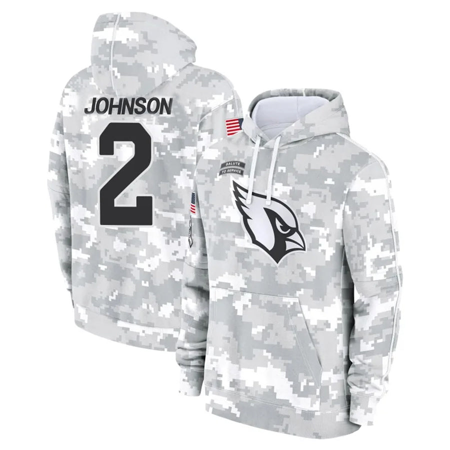 tores A.Cardinals #2 Will Johnson Player Camo Salute to Service Hoodies Stitched Jerseys
