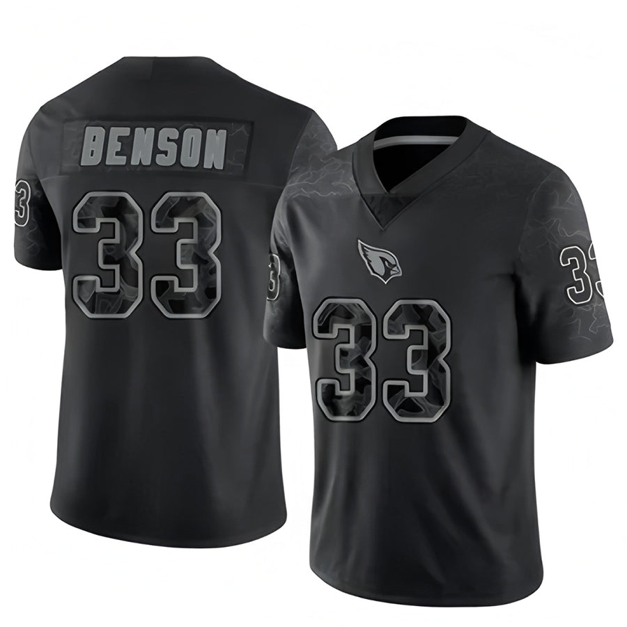 tores A.Cardinals #33 Trey Benson Player Black RFLCTV Limited Stitched Jerseys
