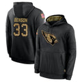 tores A.Cardinals #33 Trey Benson Player Black Salute to Service Hoodies Stitched Jerseys