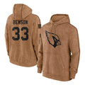 tores A.Cardinals #33 Trey Benson Player Brown Salute To Service Limited Hoodies Stitched Jerseys