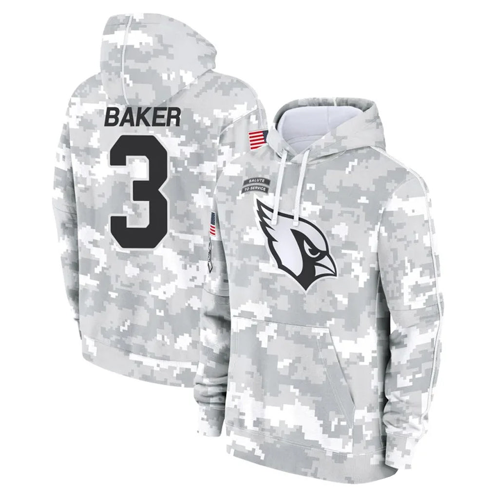 tores A.Cardinals #3 Budda Baker Player Arctic Camo Salute to Service Limited Hoodie Stitched Jersey