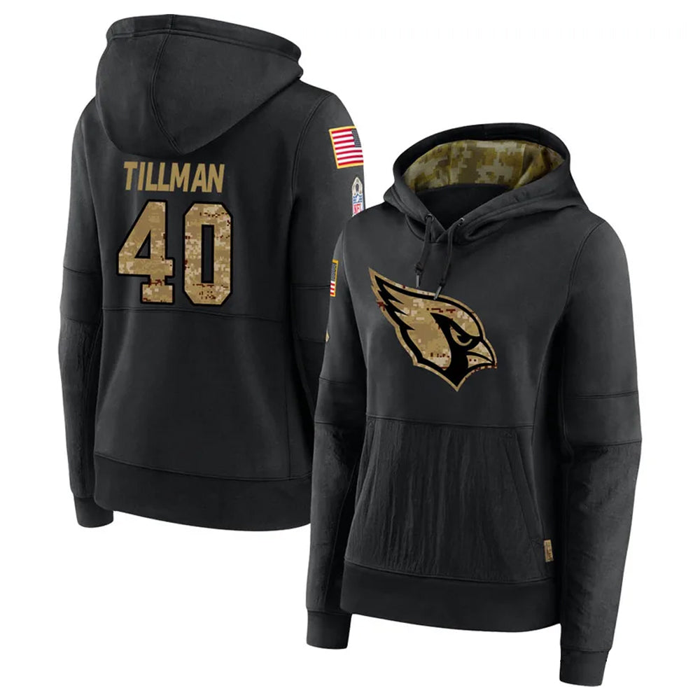 tores A.Cardinals #40 Pat Tillman Player Black Salute to Service Limited Hoodie Stitched Jerseys
