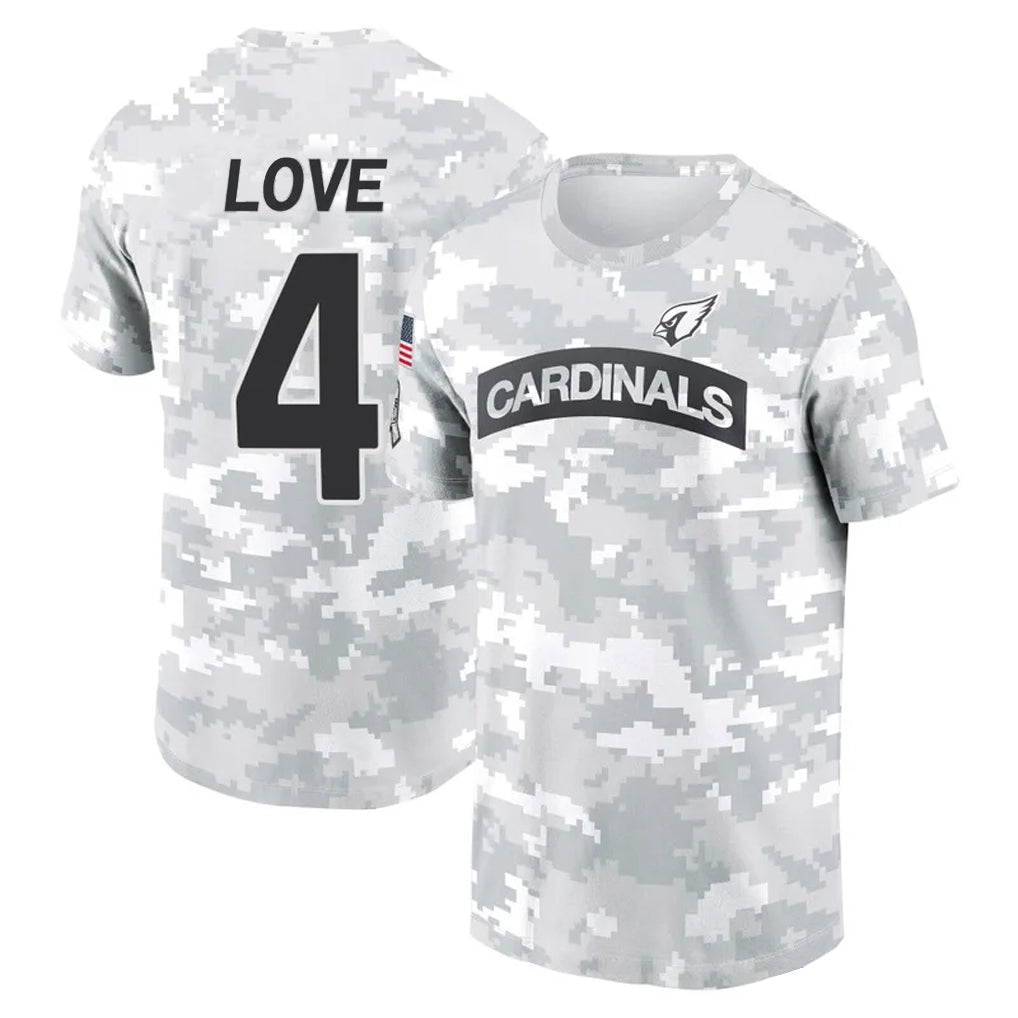 tores A.Cardinals #4 Jeremiyah Love Player Salute to Service Hoodies & T-Shirts Football Jerseys