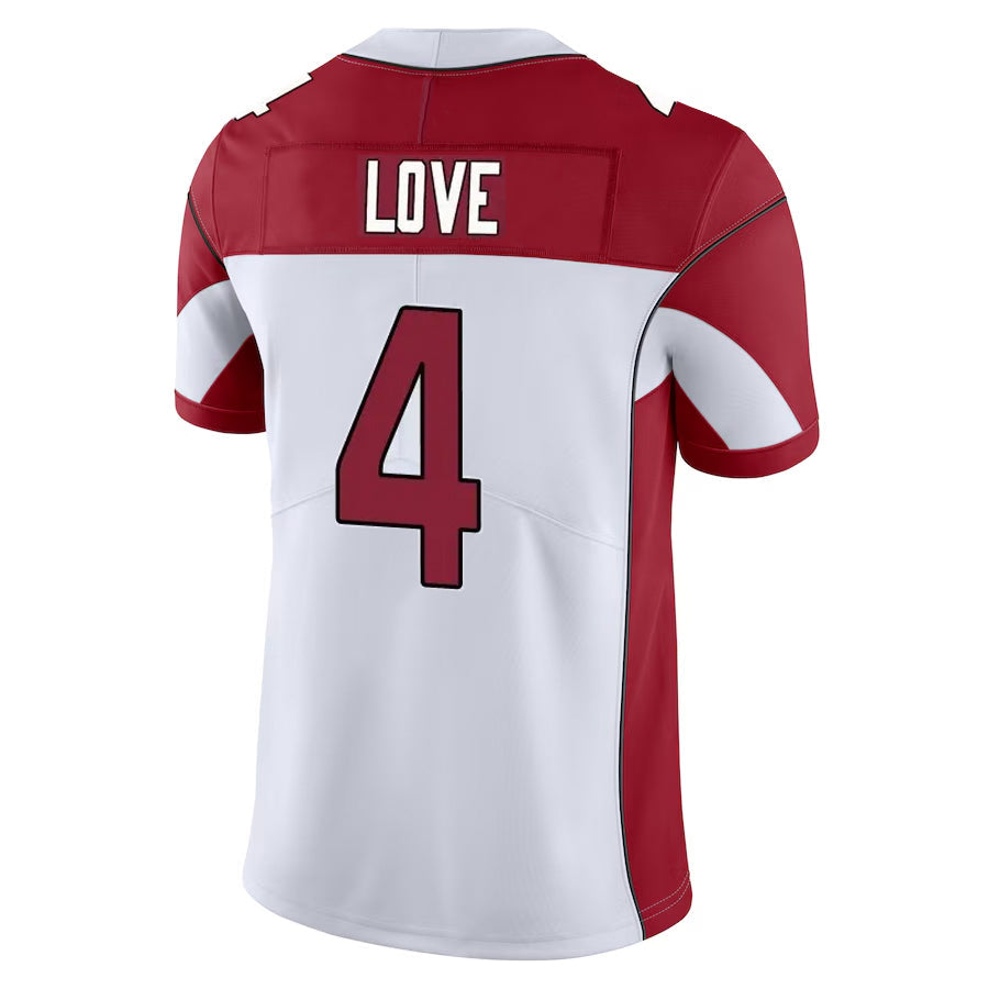 tores A.Cardinals #4 Jeremiyah Love Player White Vapor Limited Home Game Stitched Jerseys