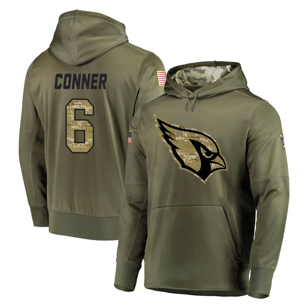 tores A.Cardinals #6 James Conner Player Olive Salute to Service Limited Hoodie Stitched Jerseys