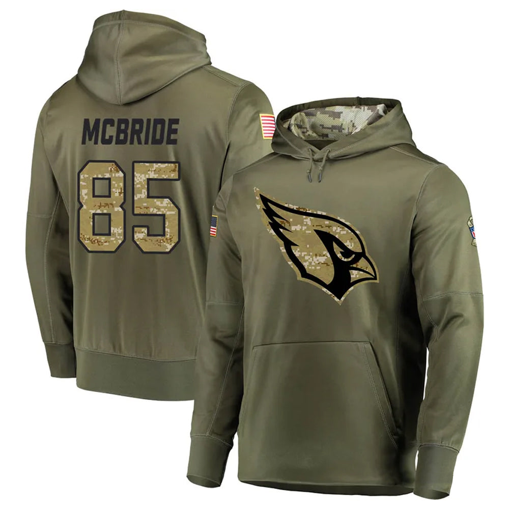 tores A.Cardinals #85 Trey McBride Player Olive Salute to Service Limited Hoodies Stitched Jerseys