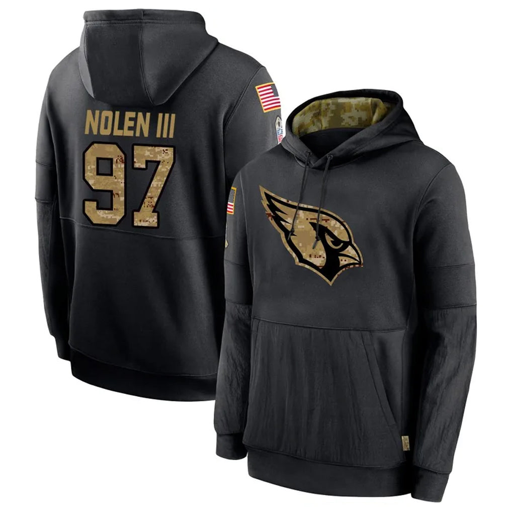 tores A.Cardinals #97 Walter Nolen Player Black Salute to Service Limited Hoodies Stitched Jerseys