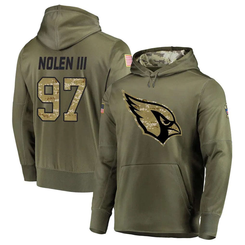 tores A.Cardinals #97 Walter Nolen Player Olive Salute to Service Limited Hoodies Stitched Jerseys