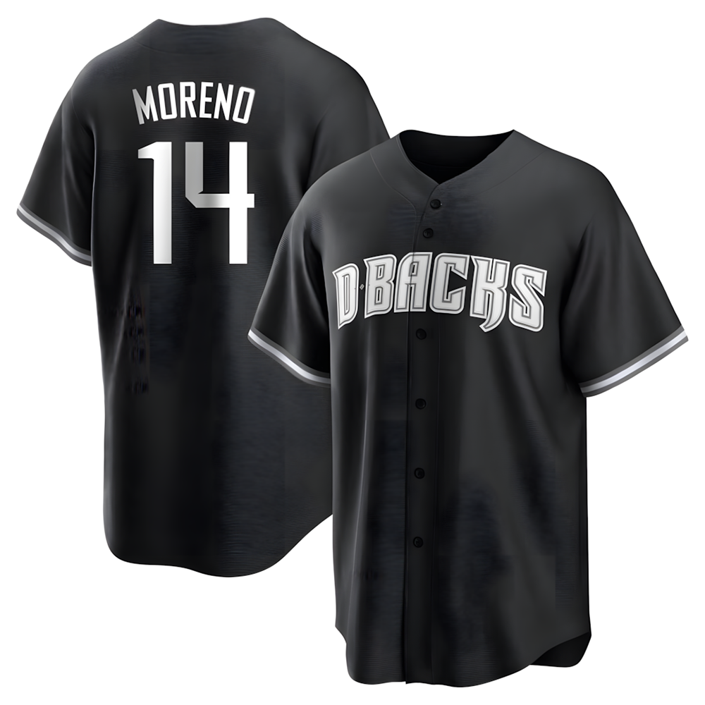 tores A.Diamondbacks #14 Gabriel Moreno Player Black jersey White Replica Stitched Jerseys