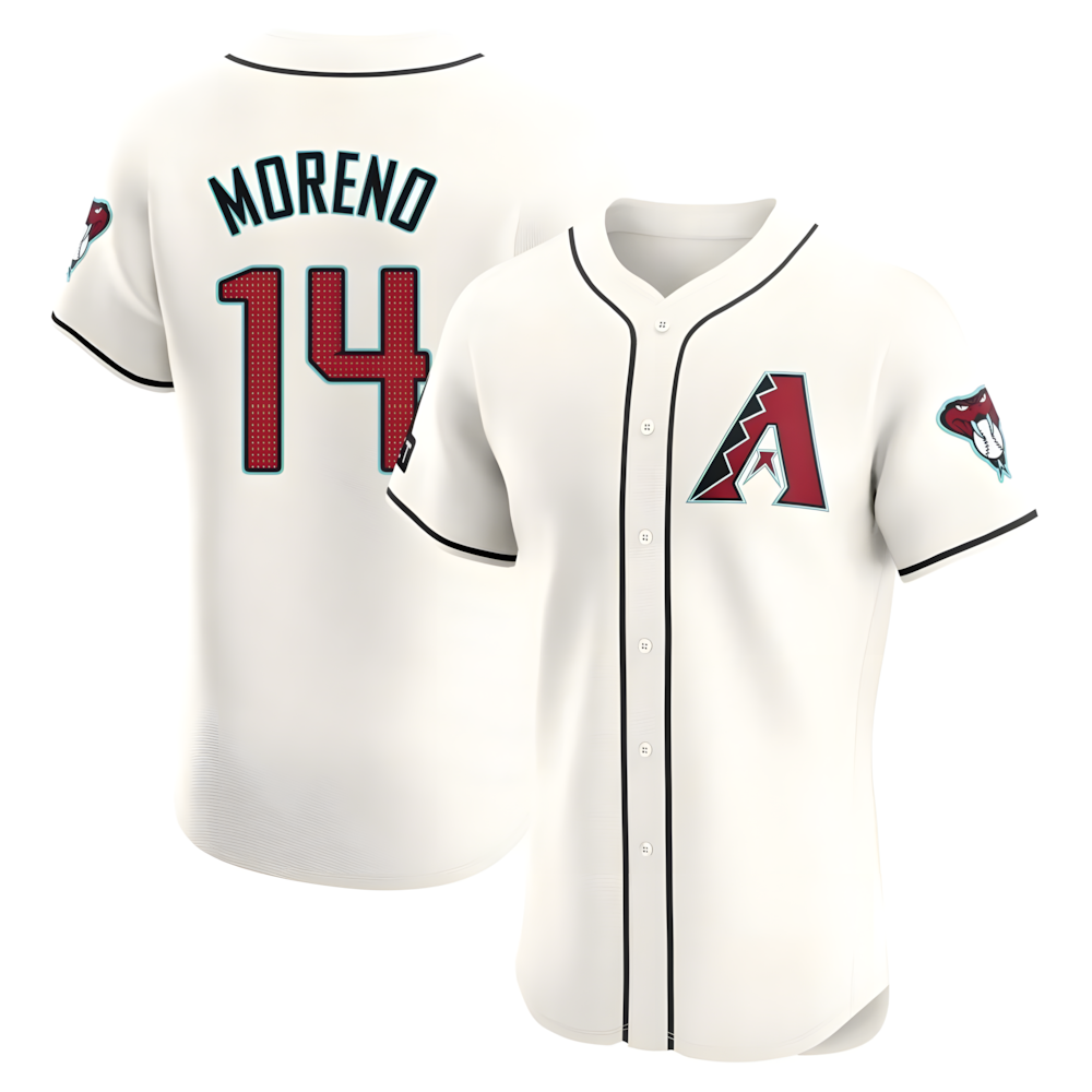tores A.Diamondbacks #14 Gabriel Moreno Player Cream Elite Home Patch Stitched Jerseys