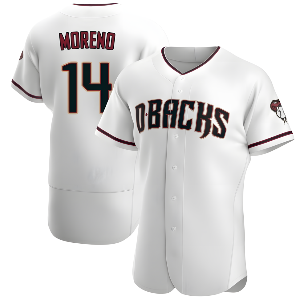 tores A.Diamondbacks #14 Gabriel Moreno Player White Crimson Home Stitched Jerseys