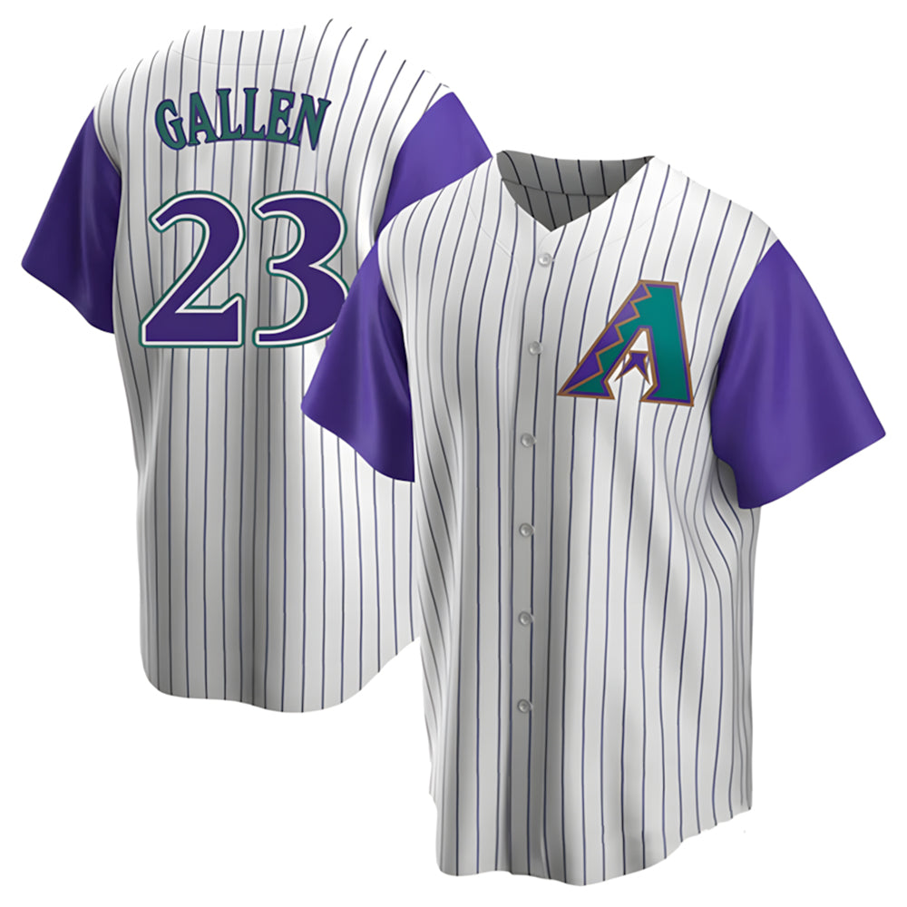 tores A.Diamondbacks #23 Zac Gallen Player White-Purple Replica Stitched Jerseys