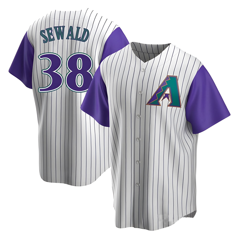 tores A.Diamondbacks #38 Paul Sewald Player  Cream Purple Alternate Cooperstown Collection Stitched Jersey