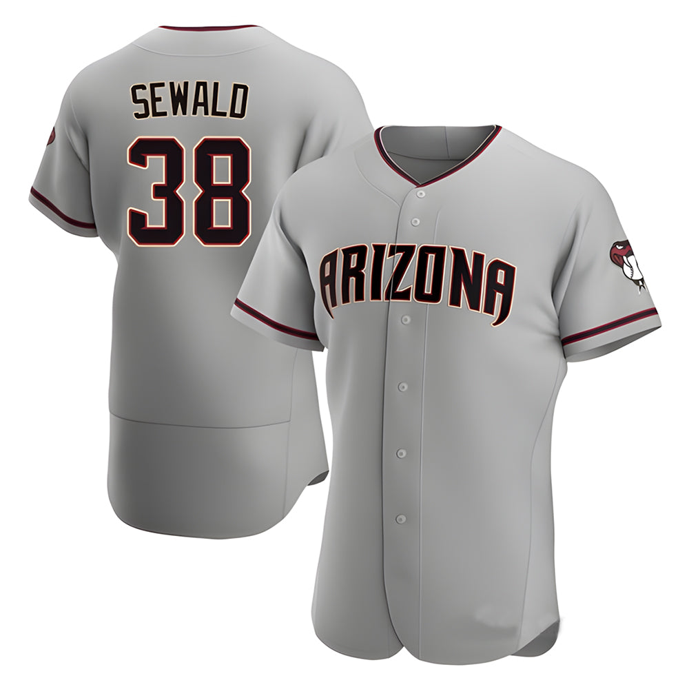 tores A.Diamondbacks #38 Paul Sewald Player Gray Authentic Road Stitched Jersey