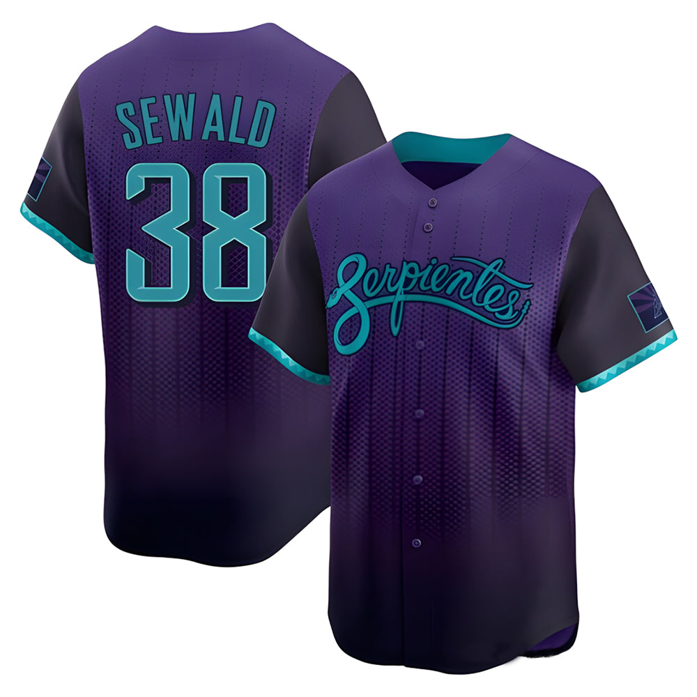tores A.Diamondbacks #38 Paul Sewald Player Purple Limited 2025 City Connect Stitched Jersey
