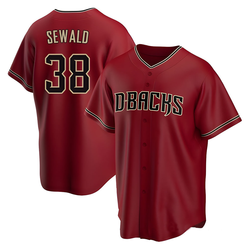tores A.Diamondbacks #38 Paul Sewald Player Red Alternate Replica Stitched Jersey